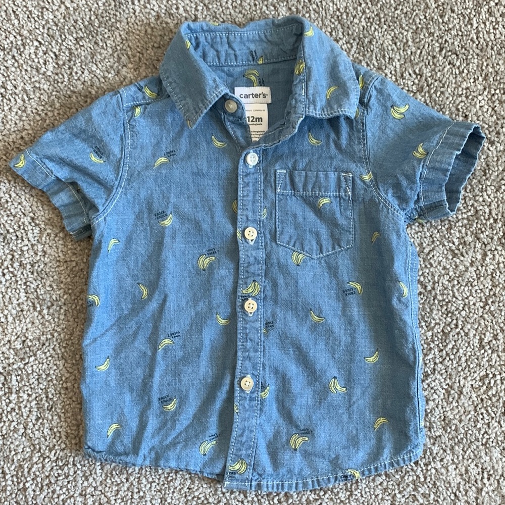 Carter’s boys chambray button down collared shirt